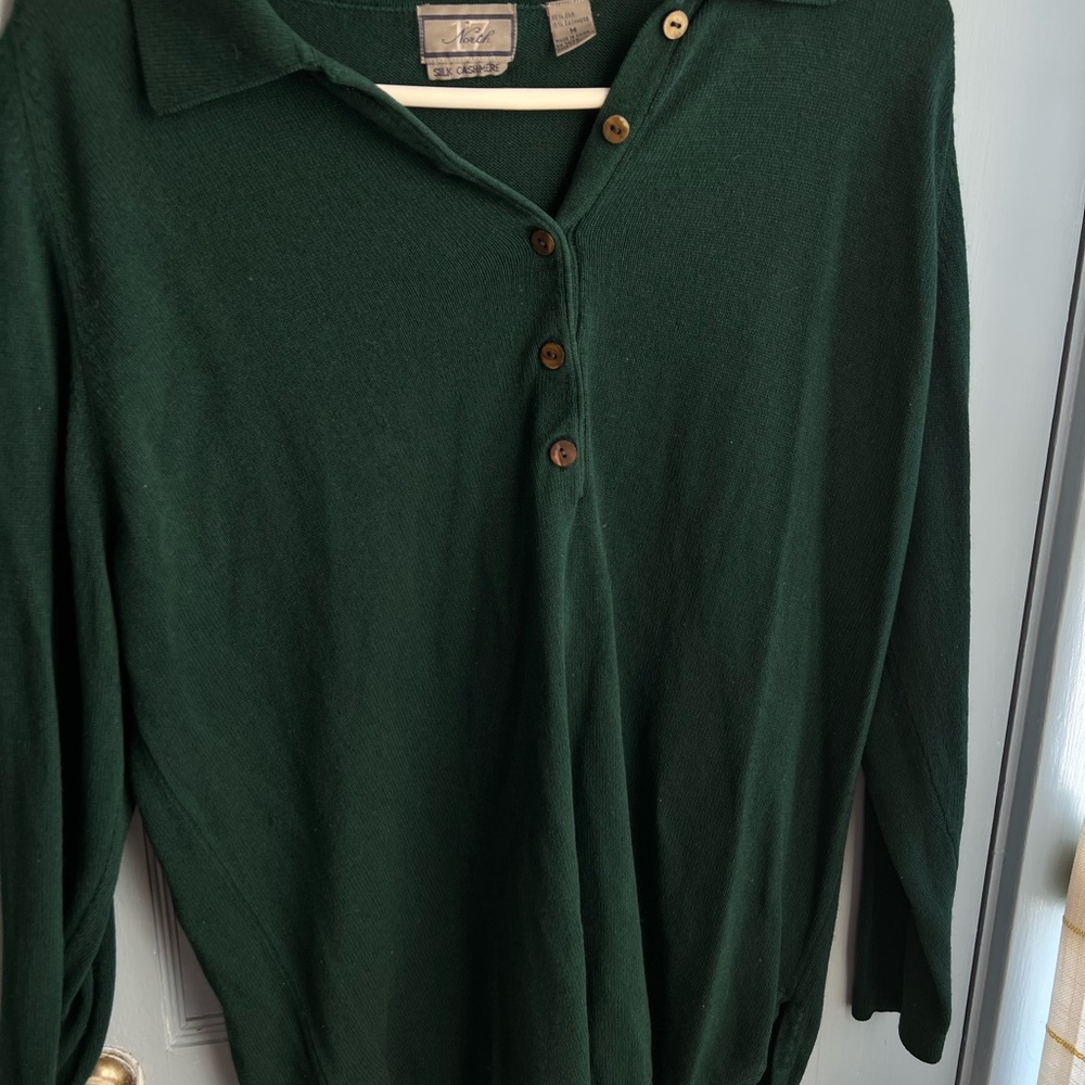 Chic Dark Green Button Down Shirt for Women
